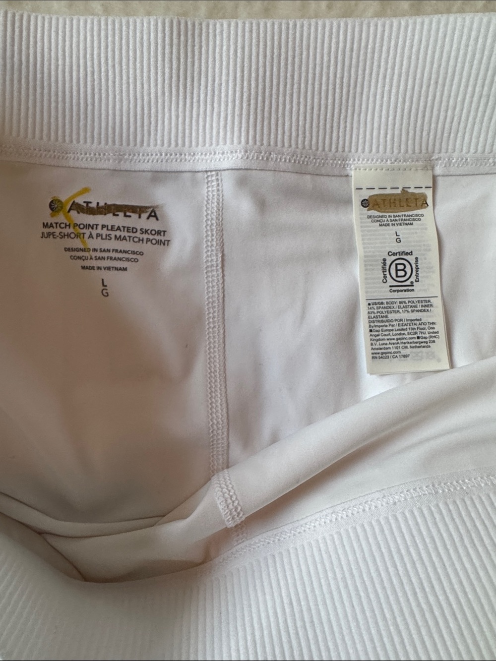 Athleta White Pleated Sport Skirt - Picture 6 of 6